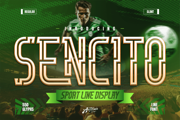 Sencito: A Modern Line Display Font for Bold Visuals
